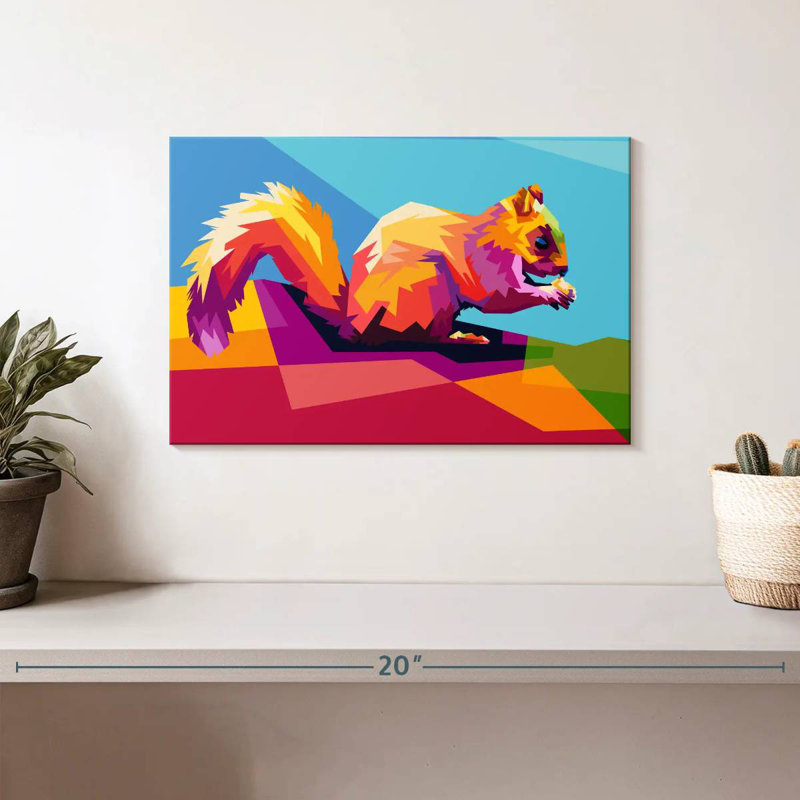 Geometric Squirrel, 8" H x 12" W