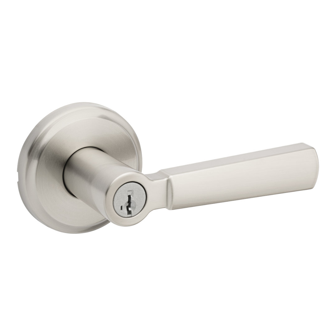 Perth Keyed (Entry) Door Lever with Round Rosette and SmartKey Multipack (Set of 2) Kwikset 