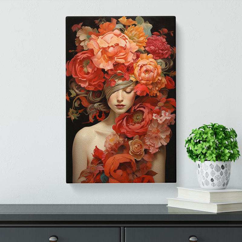 Floral Modern No.2 - No Frame Print, 76cm H x 50cm W x 3cm D