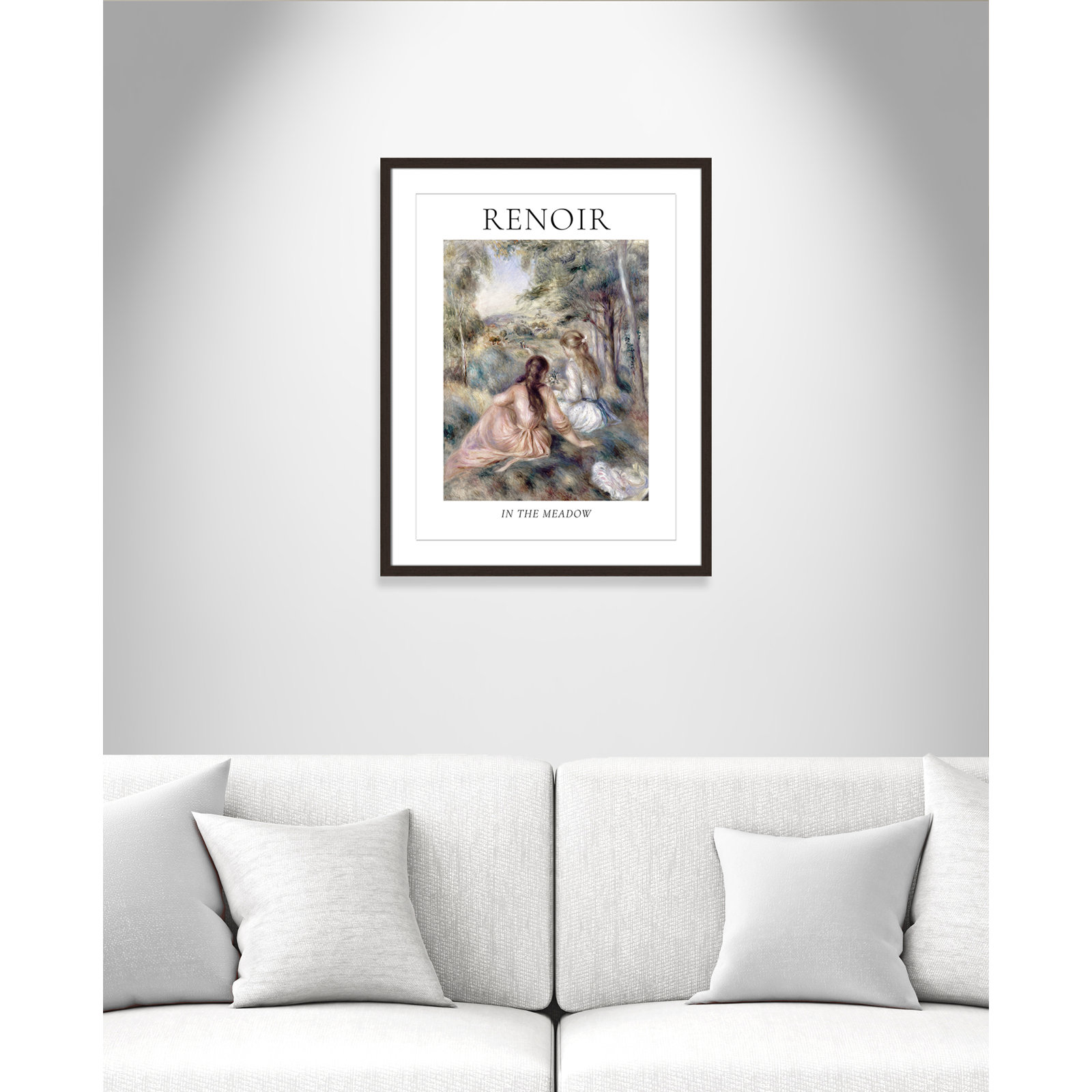 Old Masters Collection " In The Meadow " by Auguste Renoir, Yes, 29.5" H x 23.5" W x 1.25" D, Walnut Single Picture Frame