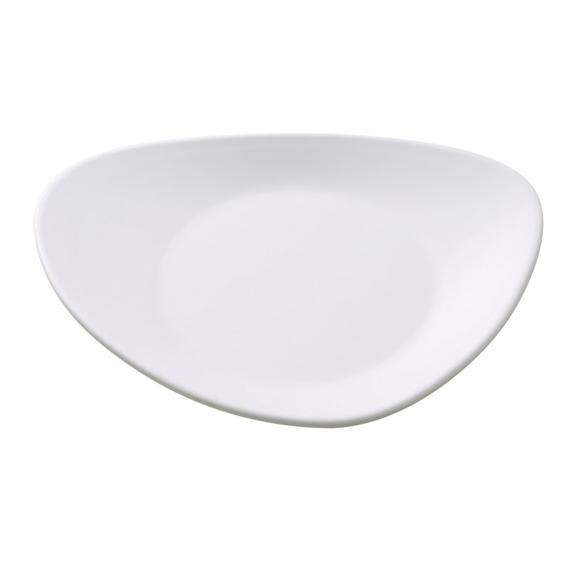Assiette à dessert en mélamine Moderne Triangle, Blanc