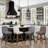 Ralena Swivel Bar Stool In Gray Oak Wood Finish With Gray Boucle Fabric