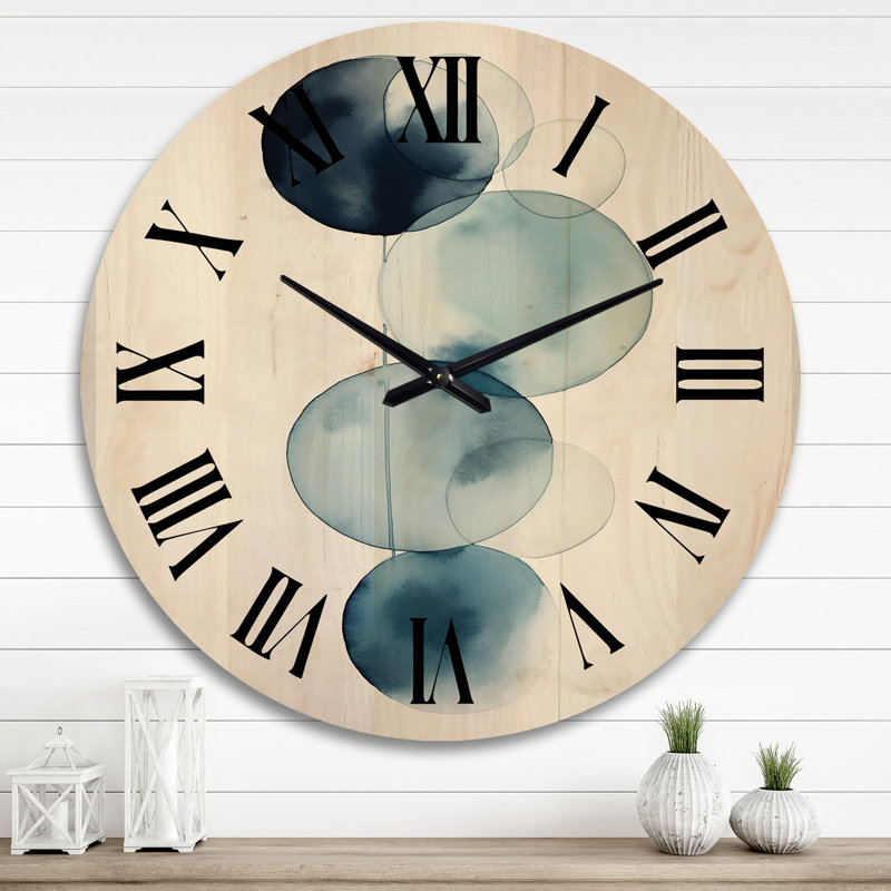 Horloge murale Orbular Unity Minimalin Retro Blue IV - Modern, Très grand