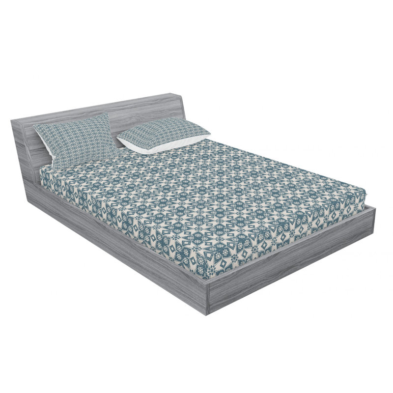 Microfiber Floral Sheet Set, Queen Sheet Set with Fitted Sheet