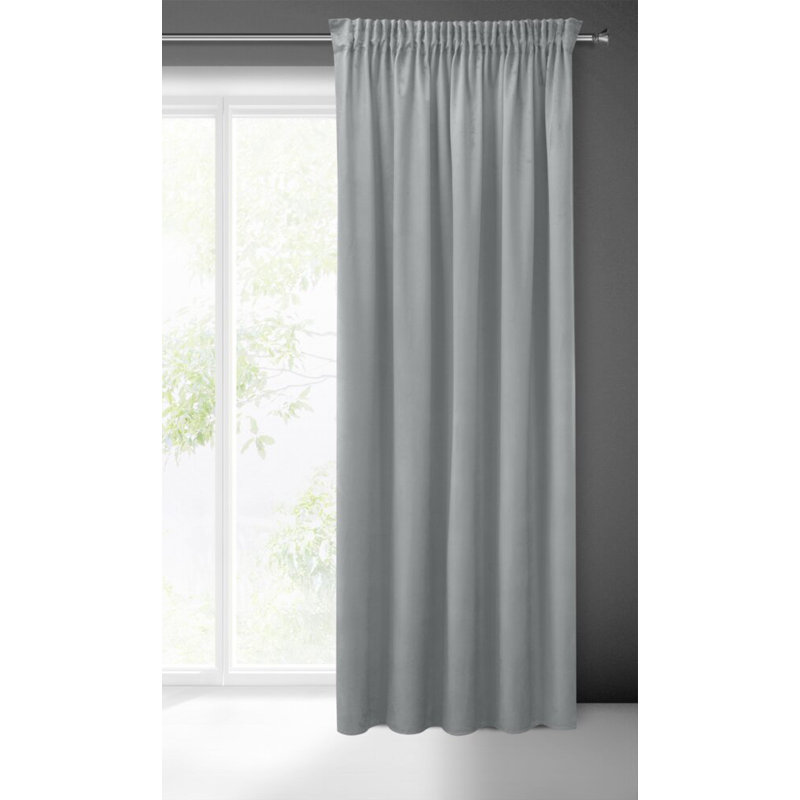 Zas Polyester Blackout Eyelet Curtain Panel, Grey/Brown/Blue