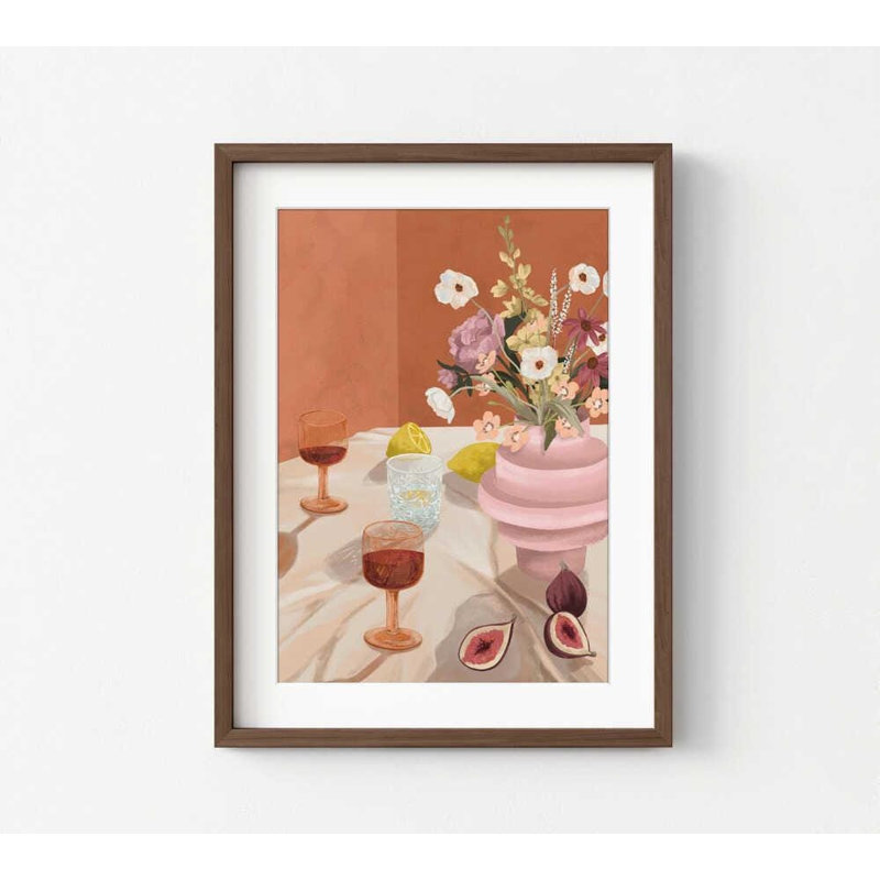 Été d'été, reproduction d'art: aquarelle, options encadrées, H 18 po x l 24 po, Brun, Brun, Blanc