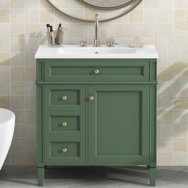 Meuble-lavabo moderne de 30 po avec lavabo sur le dessus