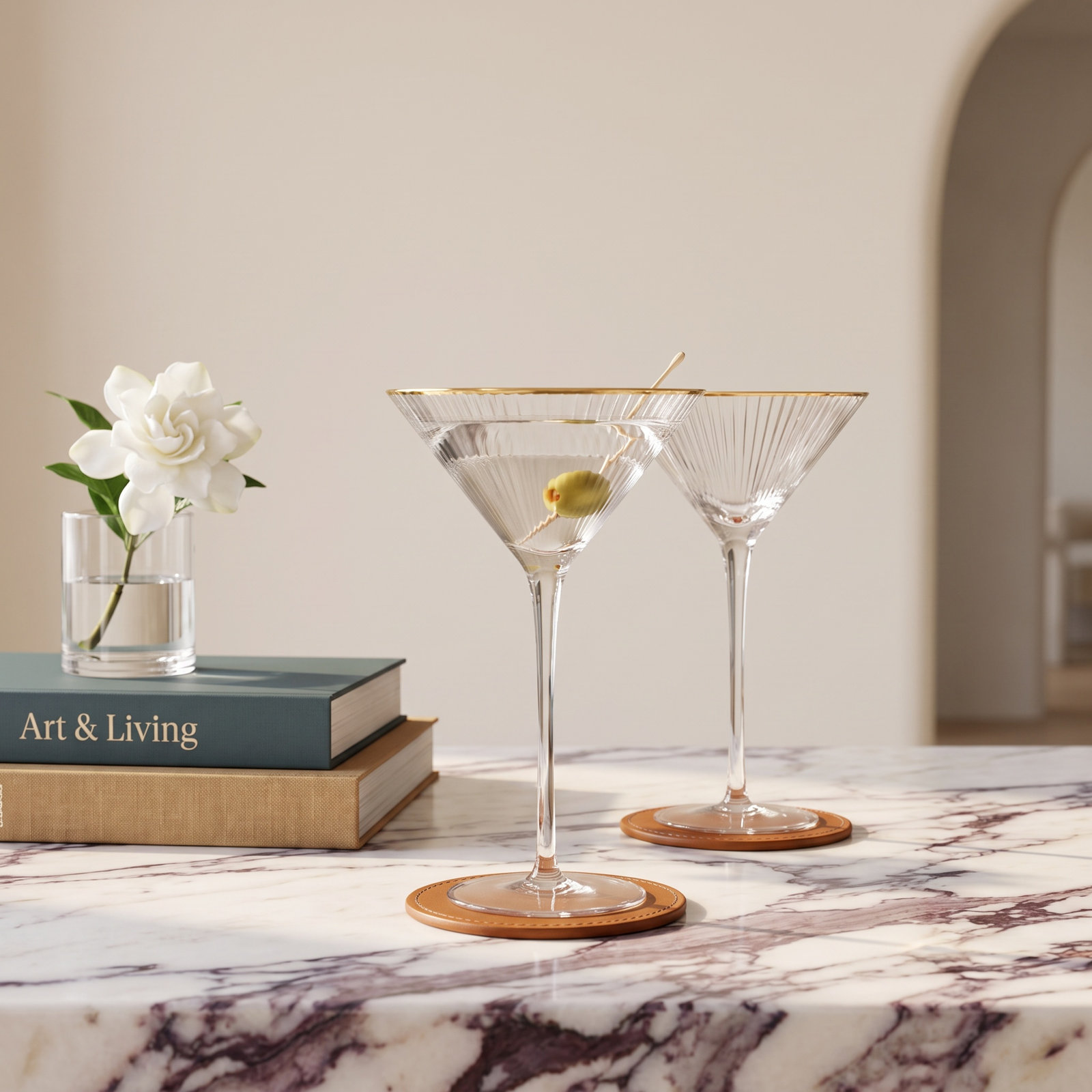 Meridian Crystal Martini Glasses