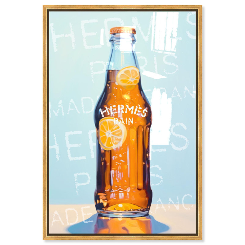 Oliver Gal Refreshing Summer Quencher Fashion and Glam - Hand-Applied Glass Coat Framed Canvas Art, 54" H x 36" W, Silver