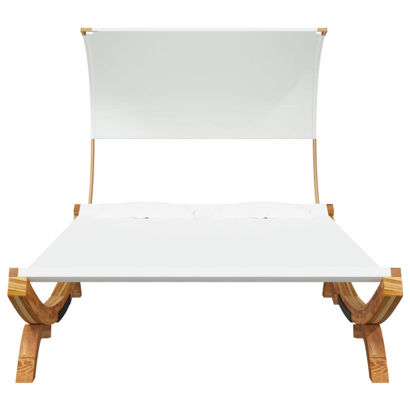 Outdoor Wood Chaise Lounge, White