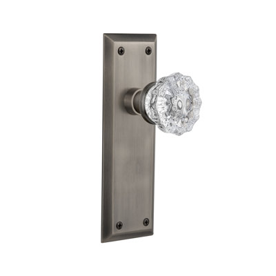 Plaque avec bouton de porte en cristal New York