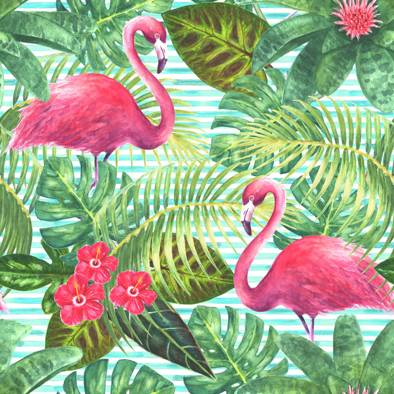Abbiss Summer Tropical Background by Olga_Z - Wrapped Canvas Painting, 51cm H x 51cm W x 3.8cm D