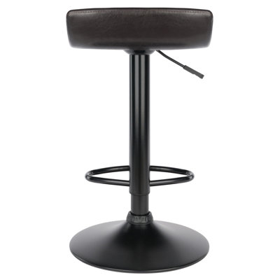 Swivel Upholstered Adjustable Height Counter Stool with Metal Frame