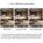 Italian round saddle leather coffee table set