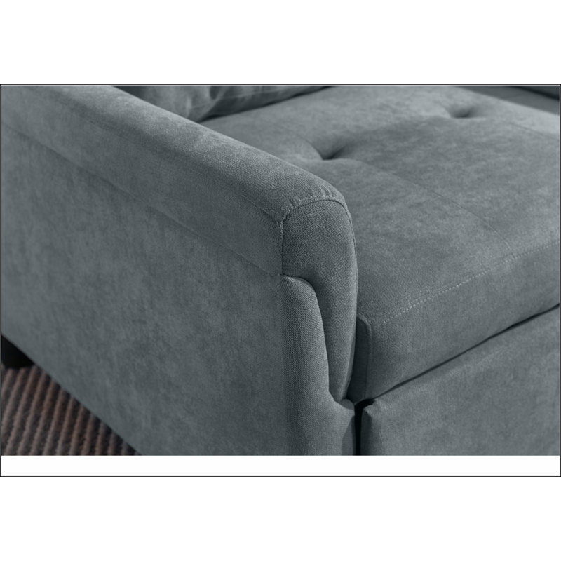 Fauteuil capitonné Tadcaster gris foncé, Gris foncé