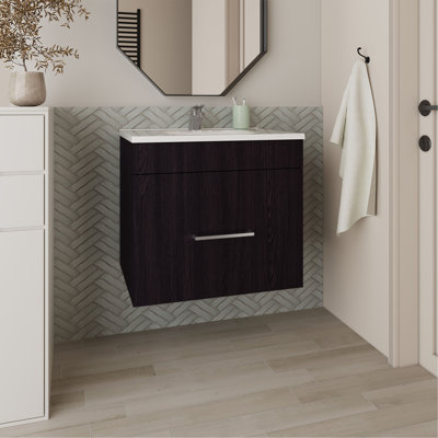 Meuble-lavabo de salle de bain avec lavabo, 1 tiroir (SANS ROBINET INCLUS)