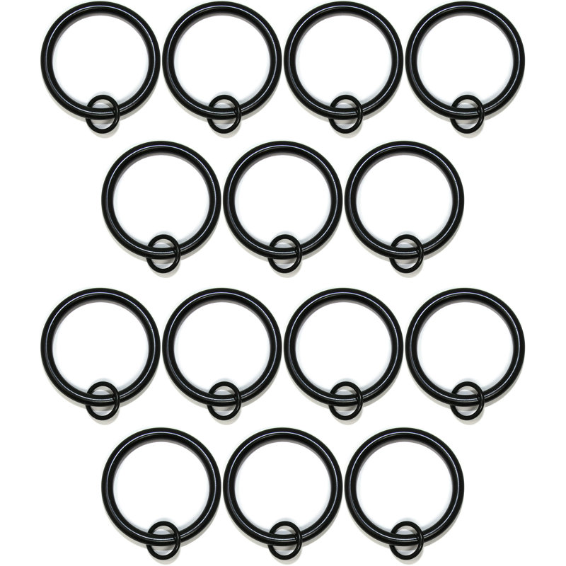 Mccloud Steel Curtain Rings, Black, 1.8" Diameter