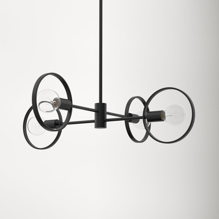 Alexandro 4 - Light Fabric Dimmable Sputnik Modern Linear Chandelier