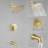 Modern Raincan Round Single-Function Tub and Shower Faucet Set, Valve Trim Kit, Rainfall Shower Head-114762944
