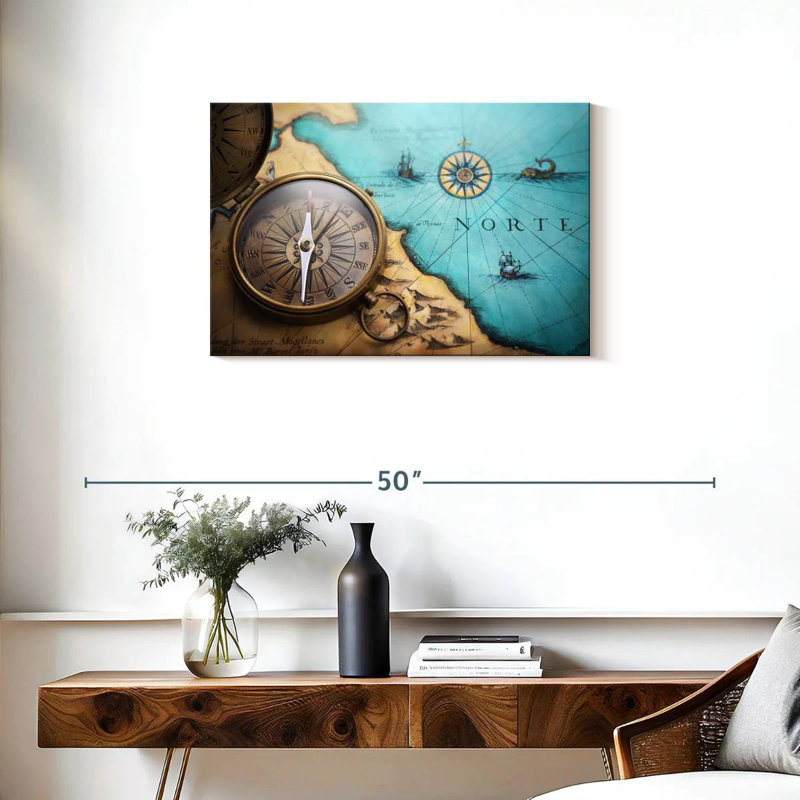 Antique style compass Aletra, H 20 po x l 30 po
