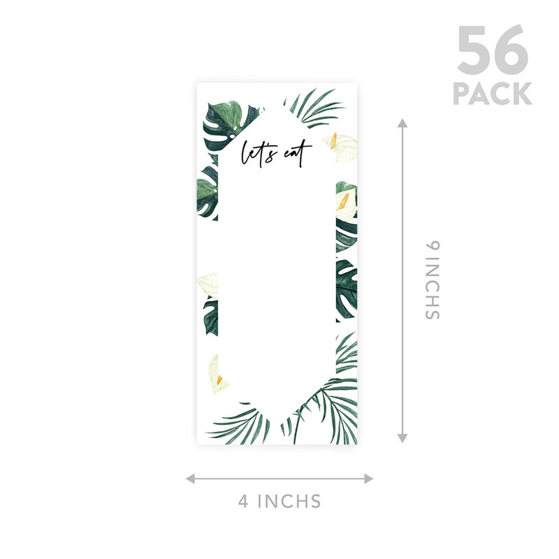 Paquet de 52 cartes de menu de mariage tropicales à imprimé géométrique Monstera