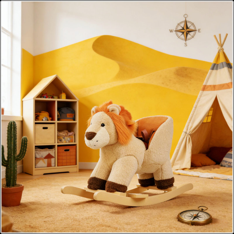 Peluche lion à bascule avec des sons amusants, parfait pour divertir et divertir les enfants