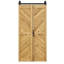 Solid Oak Barn Door with Single Bi-Folding System-105287606