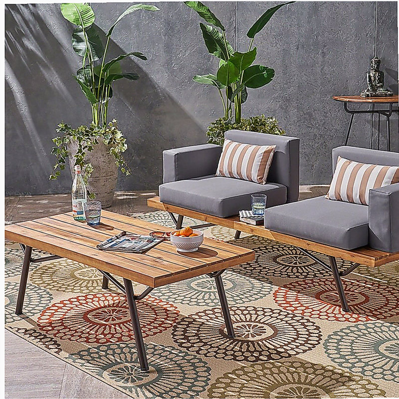Causeuse d'extérieur avec table basse Canoga