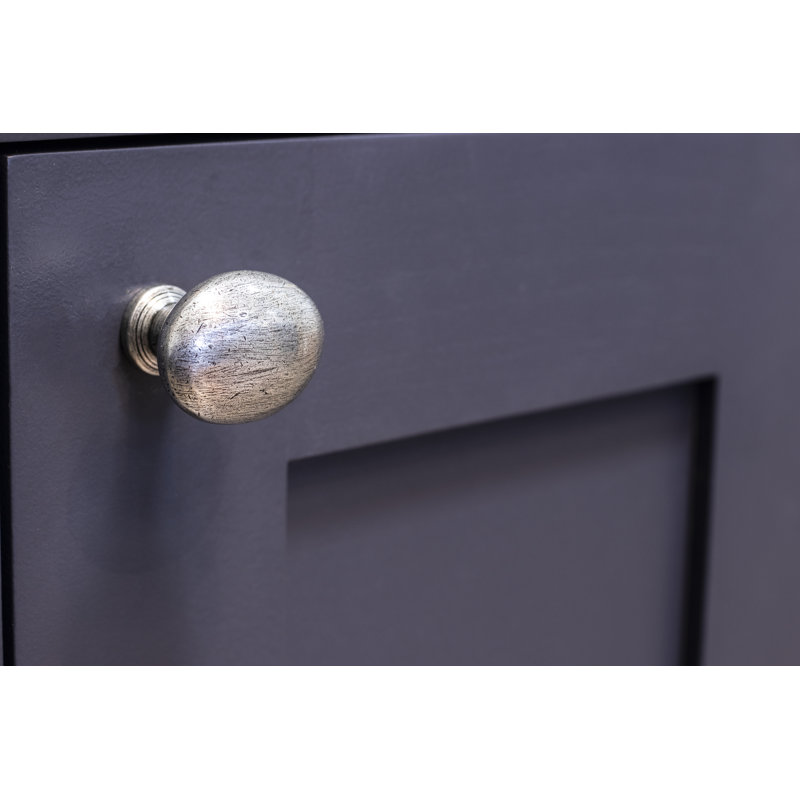 Oval 40mm Length Cabinet Oval Knob, Pewter Patina