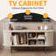 Meuble télé, console télé moderne avec compartiment de rangement et porte coulissante pour salon, chambre à coucher, bureau