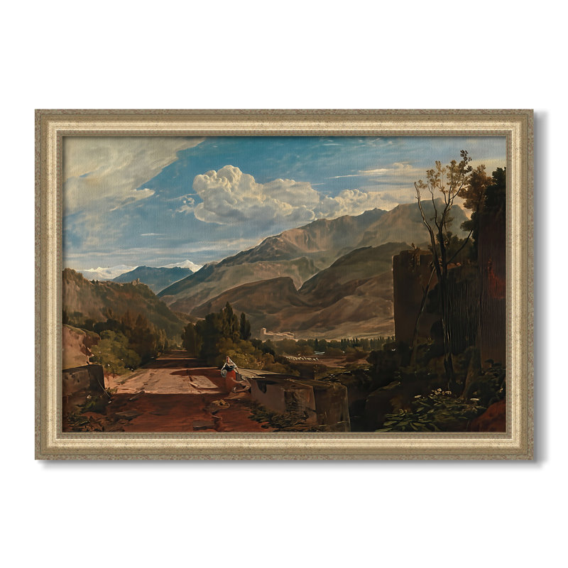 Bonneville, Savoy, 1803-J.M.W. Turner - Toile encadrée sur mesure, 24x34 INNER SIZE, Framed Canvas, Champagne Leaf Relief