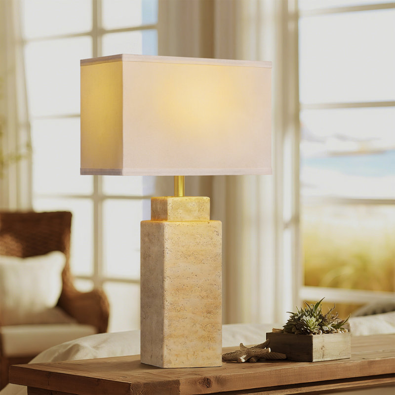 27.5" Industrial-Style Concrete Table Lamp With Square Shape(（Set Of 2）