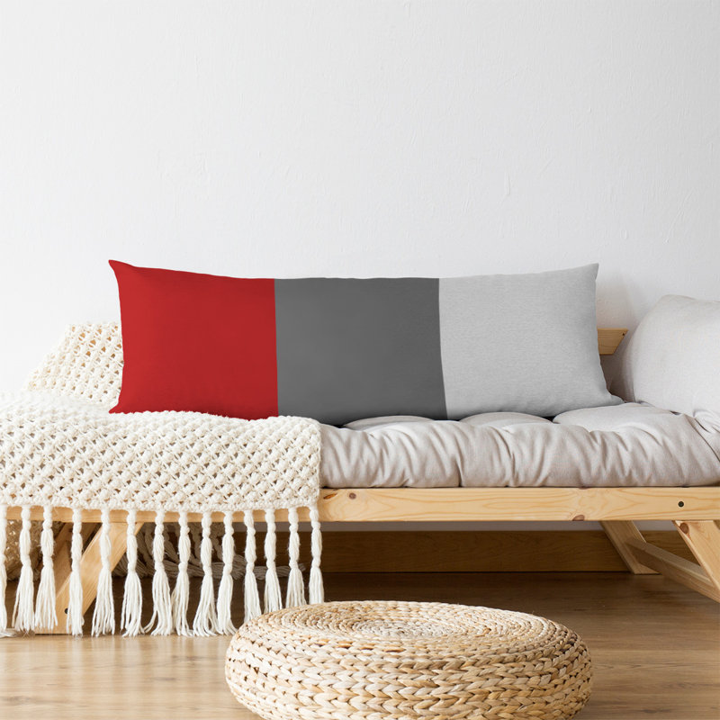 Oreiller pour le corps Addison Stripes (avec insert amovible), Gris / Blanc