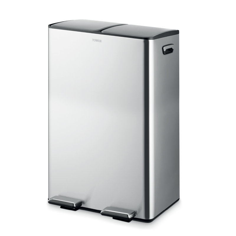 60 Litre Step On Recycling Bin, Grey