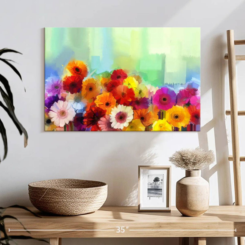 Harnek fleurs abstraites en grappe, H 16 po x l 24 po