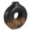 Vase de table ouvert en terre cuite sculpturale pour décoration intérieure - Grand vase décoratif pour salon ou entrée - Noir-2116591584