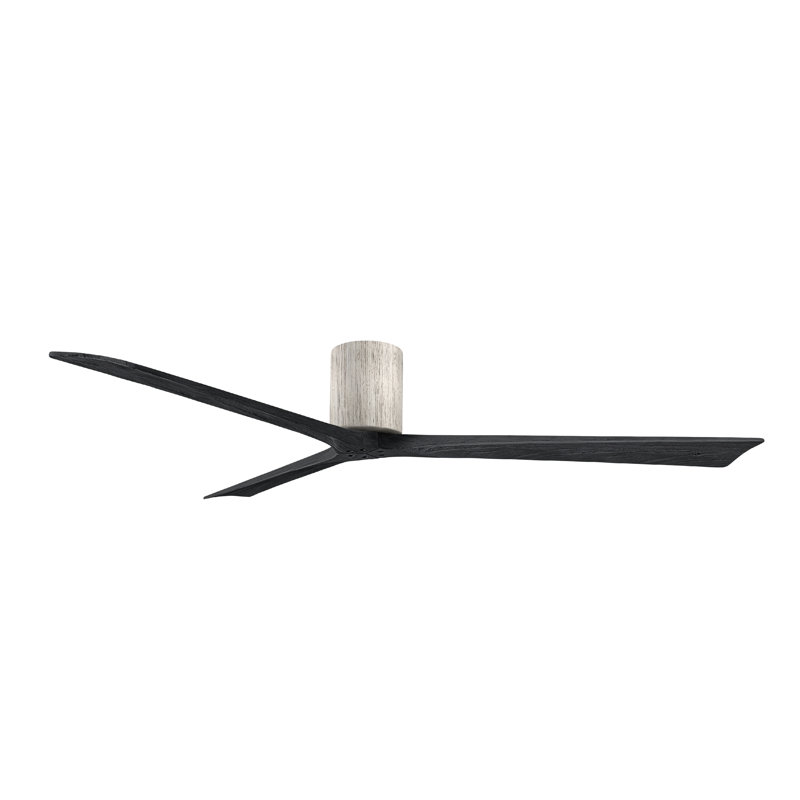 Ventilateur de plafond à 3 pales Olivier, Ton bois de grange, Noir mat, 72"