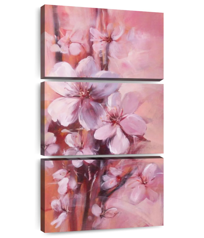 Fleurs d'amandier japonais, H 52 po x l 24 po
