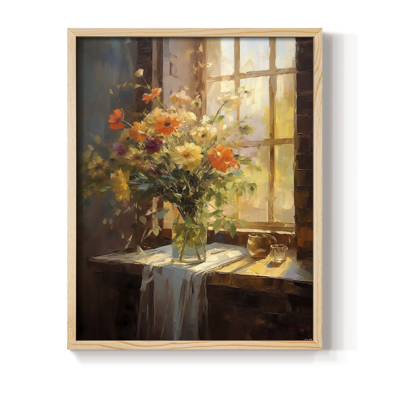 Reproduction encadrée FLORAL Series DCCLxxix - bois massif, Naturel, H 15 po x l 12 po