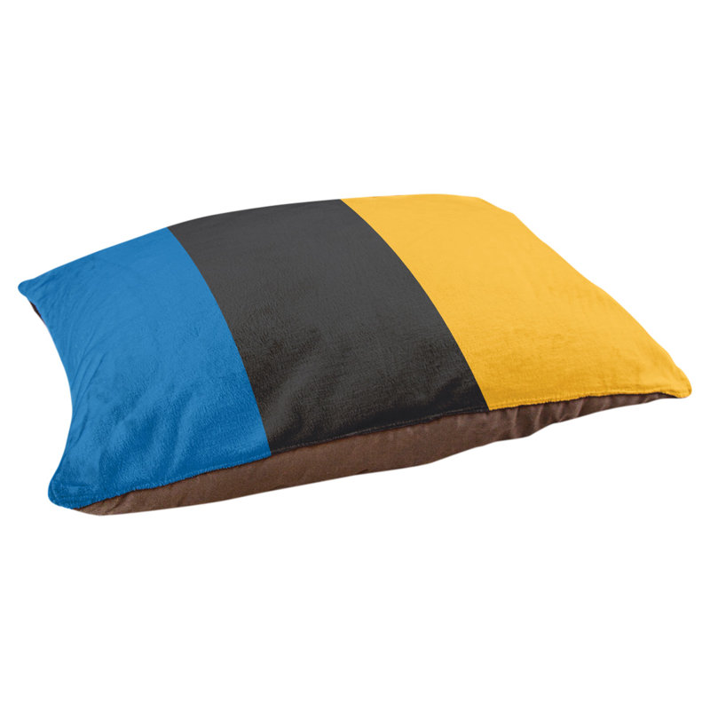 Coussin Golden State, Grand (l 40 po x P 30 po x H 14 po), Bleu royal / ardoise / jaune doré californien