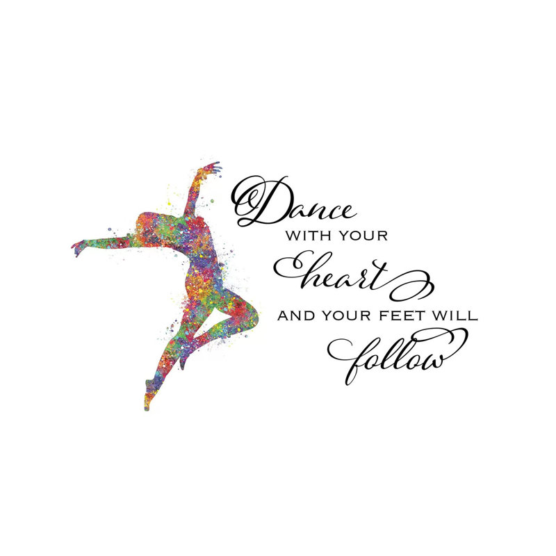 Lyrical Dance Quote Heart Follow by Genefy Art - Wrapped Canvas Print, 101.6 cm H x 66.04 cm W x 3.175 cm D