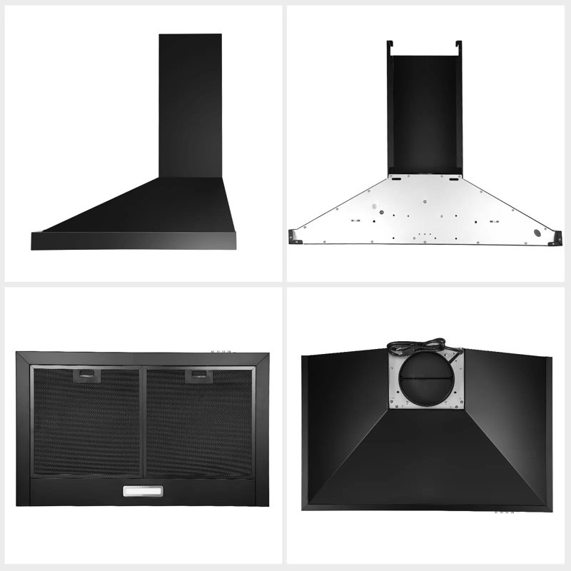 Hotte murale 30 pouces noire, Black
