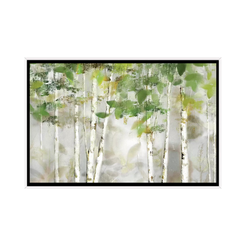 «Evergreen Forest» par Nan - impression, H 40 po x l 60 po x P 1,5 po, Cadre blanc