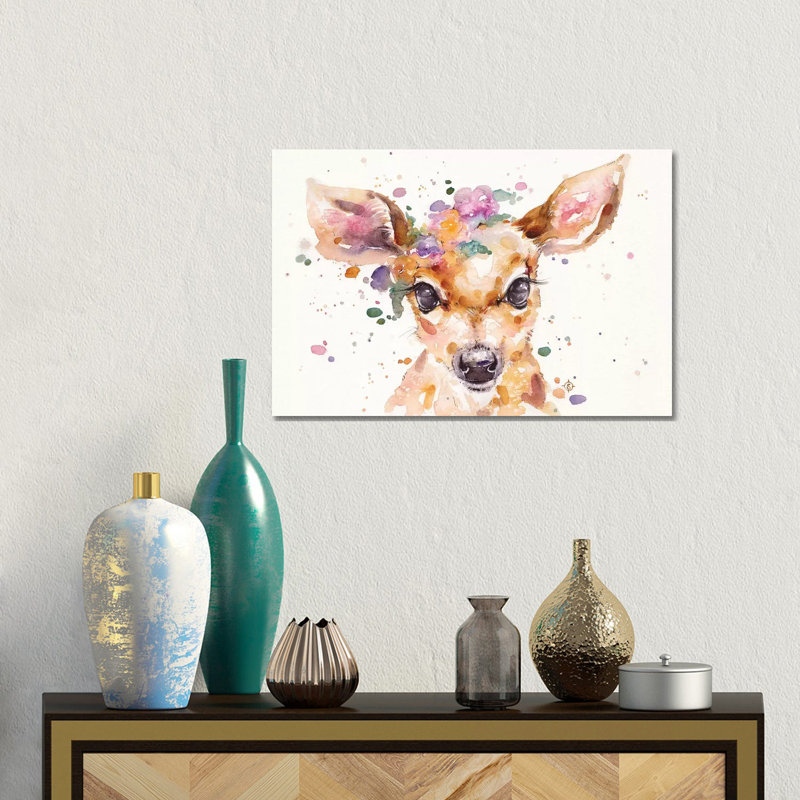 Little Deer by Sillier Than Sally - Gallery-Wrapped Canvas Giclée on Canvas, Canvas, 30.48 cm H x 45.72 cm W