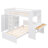 Twin Size Loft Bed With A Stand-Alone Bed, Shelves,Desk,And Wardrobe-White-278155966-278155969