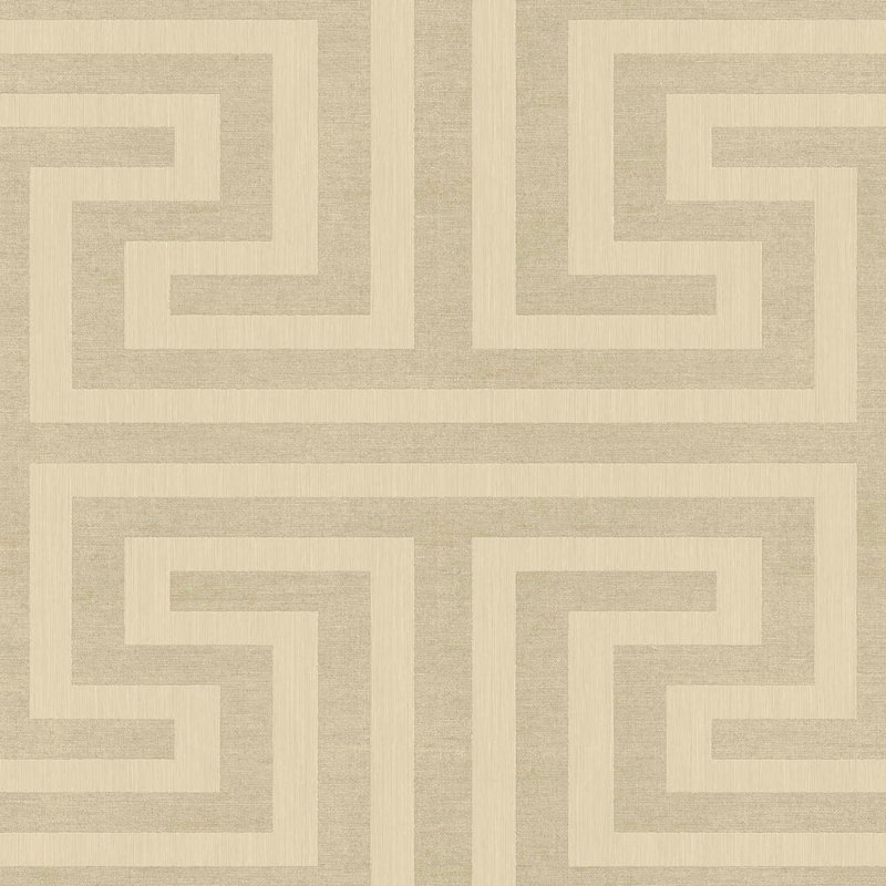 Synergy Geometric Maze Wallpaper Roll, Brown