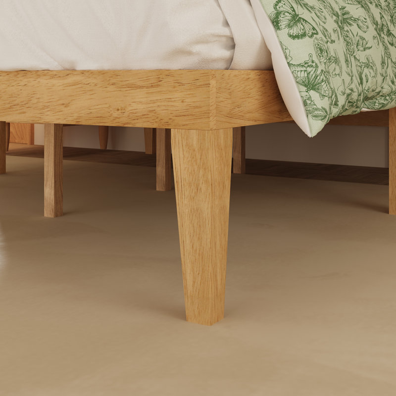 Low Profile Platform Bed With Rustic Style, Queen