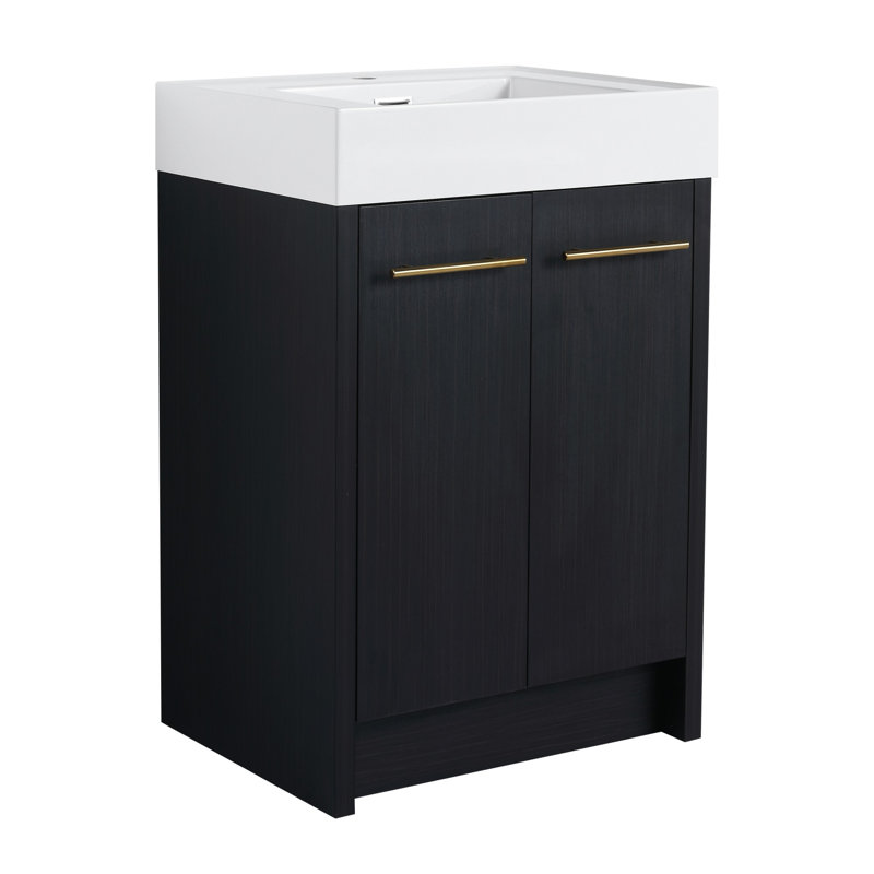 Meuble-lavabo autoportant de 24 po avec lavabo en résine
