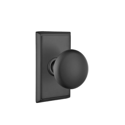Ensemble de boutons-poussoirs à cylindre simple Emtek avec rosette rectangulaire et bouton Providence