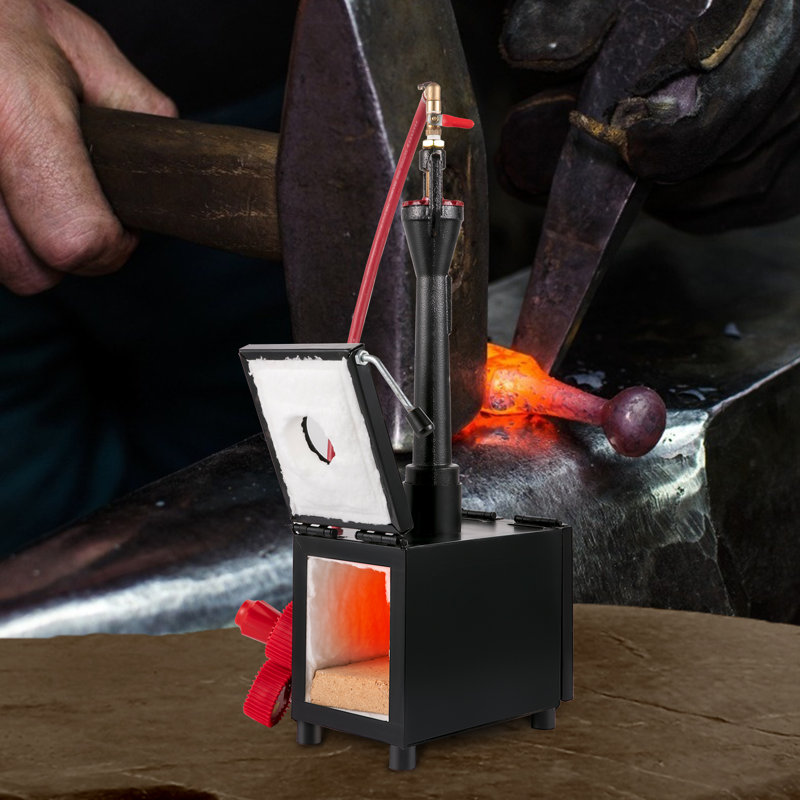 Dockett Propane Knife Forge, Blacksmithing Forge with Single Burner, Portable